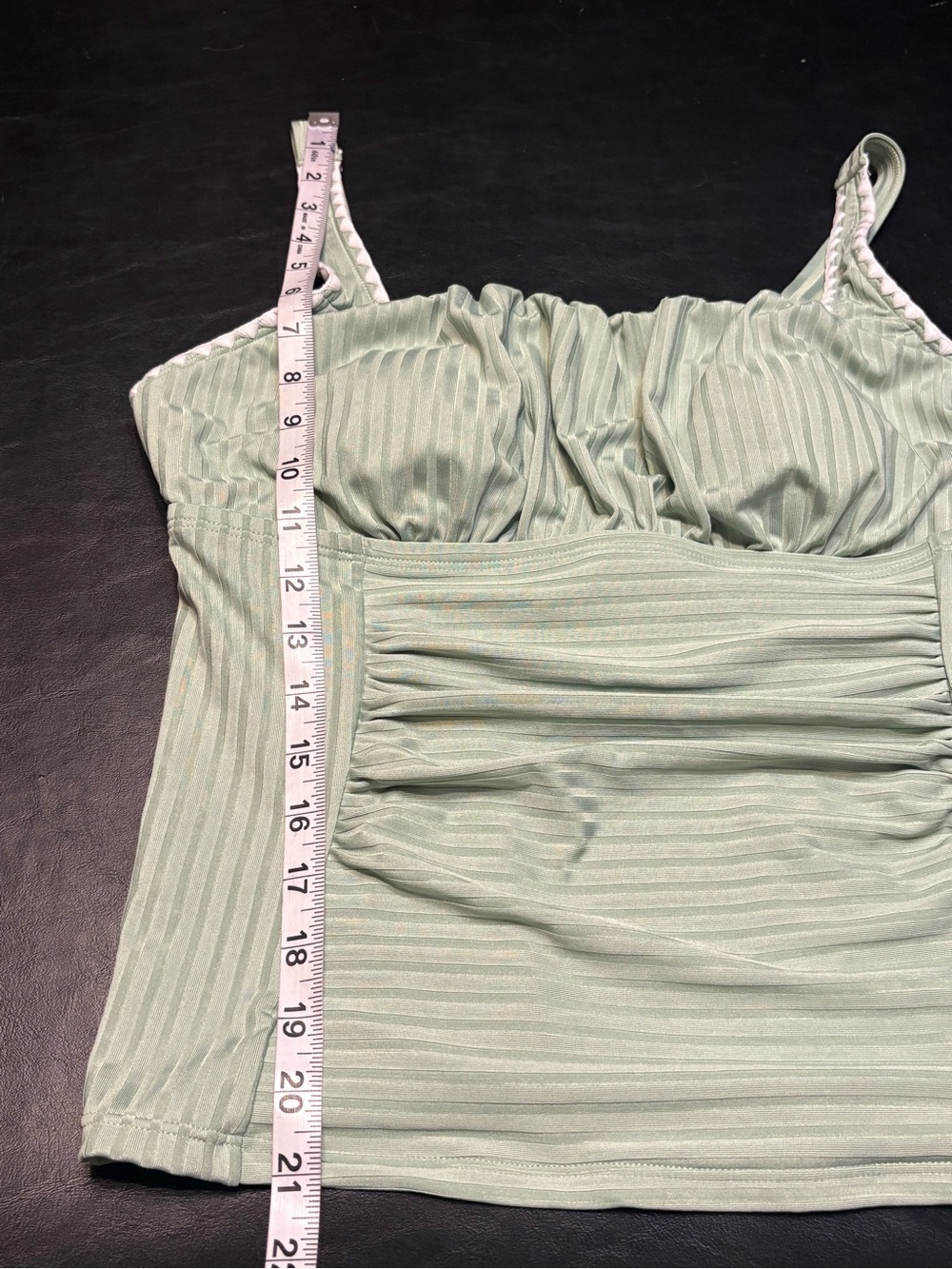 Modlily Wrap Mid Waisted Tropical Plants Print Sage Green Tankini Set size L NWT - Picture 12 of 16